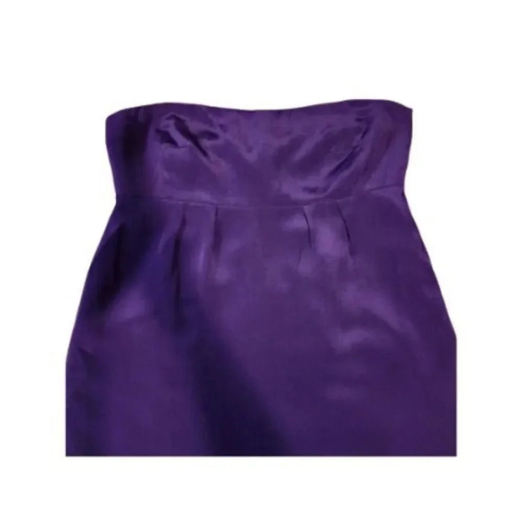 Jenni Kayne Strapless Mini Dress 100% Silk Purple Side Zip Size 4 - Picture 9 of 10
